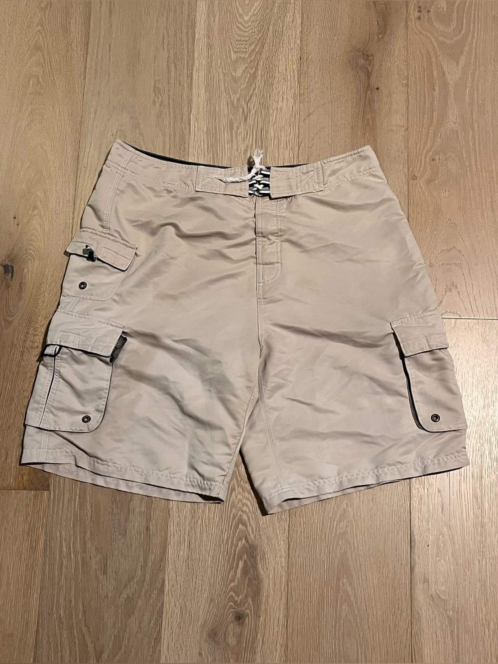 Vintage 2010s O’niell brief Shorts Beige Utility Lace Up Pocket Style